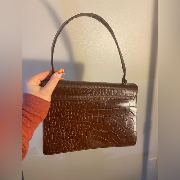 Vintage Victoria Welch Beverly Hills brown crocodile faux leather purse-AS IS - Picture 5 of 7